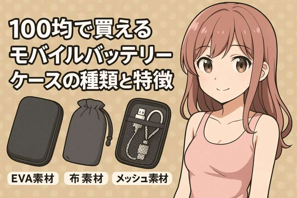 モバイルバッテリーのケースは100均で十分?おすすめ活用術を紹介
100均で買えるモバイルバッテリーケースの種類と特徴